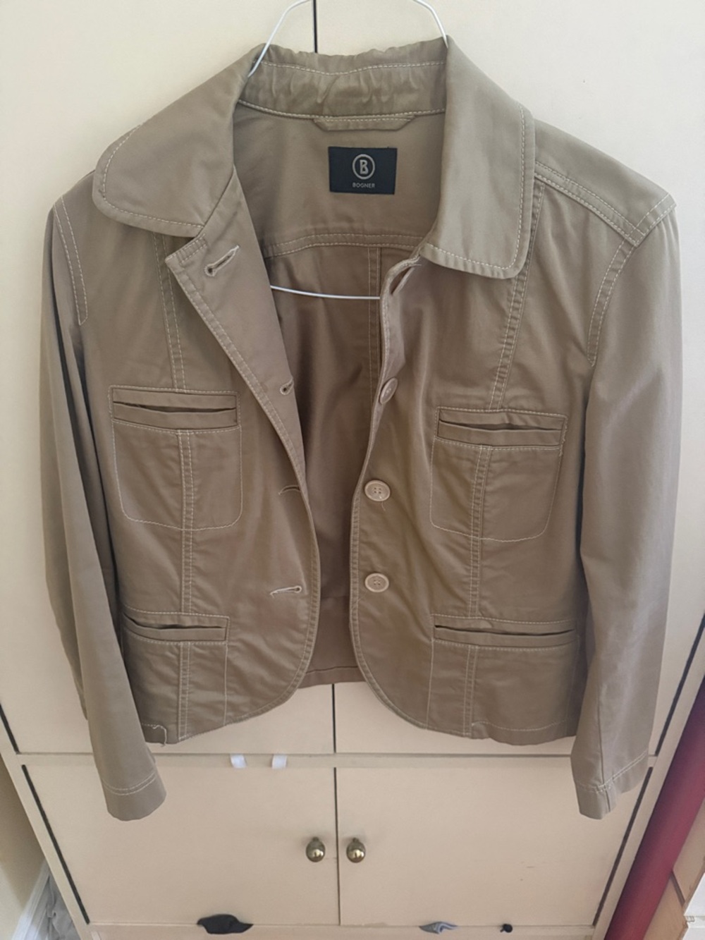 Bogner Khaki Utility-Style Women's Blazer Jacket